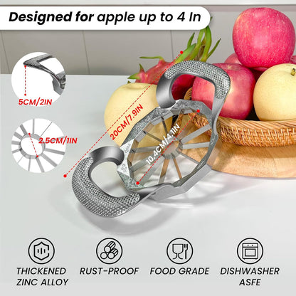 Apple Slicer and Corer, Upgraded Heavy Duty Apple Cutter Slicer with Stand, Cut Apples All The Way Through, Stainless Steel Blade Apple Cutter 8 Slices with Comfort Handle, Up to 3.5 IN Apples