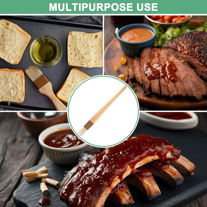 M METERXITY 2-Pack Pastry Brush, Round Wooden Handle Natural Bristle Basting BBQ Oil Brush for Cooking/Barbecue/Kitchenh [1.2"]