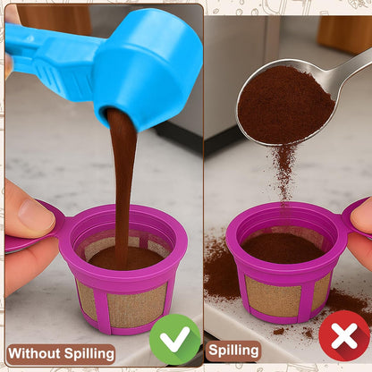 Palksky Coffee Scoop & Funnel for Reusable K Cup Refillable Coffee Pods, 2 Tablespoon Slide Coffee Measuring Funnel Scooper,1PCS