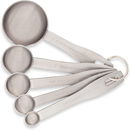 husMait Stainless Steel Measuring Cups & Spoons - 10 Piece Heavy Duty Measuring Cups & Spoons Set for Dry Foods, Spices or Liquids