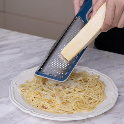 Cohesion Zester Grater Double-sided Graters for Kitchen - Kitchen Lemon Zester Tool for Cheese, Citrus, Garlic, Ginger, Nutmeg, Chocolate, Fruits, Vegetables with Sharp Premium Stainless Steel - Blue