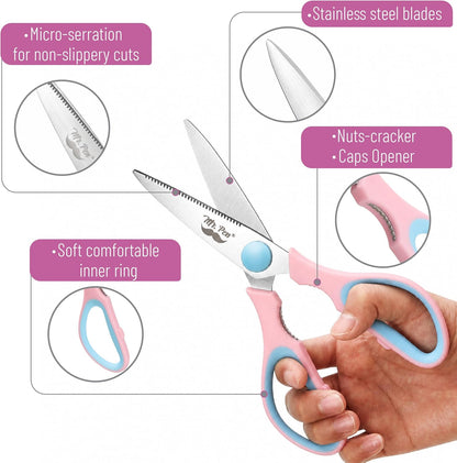 Mr. Pen- All Purpose Kitchen Shears with Protective Sheath, 8 Inch, Dishwasher Safe, Stainless Steel Food Scissors with Micro-Serrated Blades, Soft Grip Comfort Handle, Durable Utility Kitchen Shears