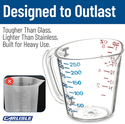 Carlisle FoodService Products 4314107 Commercial Plastic Measuring Cup, 1 Cup, Clear