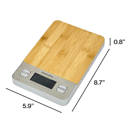 Stainless Steel Digital Kitchen Scale w. Bowl - for Food Coffee Lab - LCD Display gram Ounces lb:oz lb ml - 12 LBS/5.5 KG Capacity - Battery Included - Gold by The Display Guys