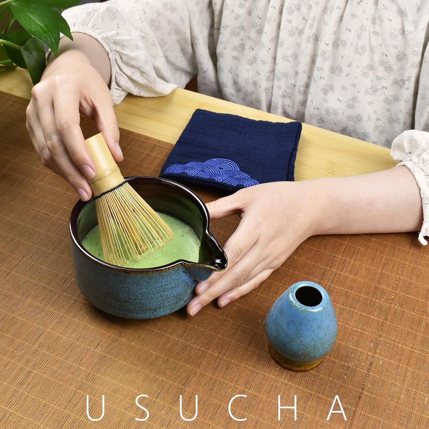 Artcome 7 Pcs Complete Matcha Ceremony Kit for Tea Ceremony, Bowl with Pouring Spout, Whisk, Tea Scoop, Matcha Powder Strainer, Matchatools For Making Usucha, Koicha and Matcha Latte (Black)