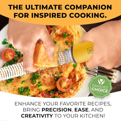 Orblue Lemon Zester & Cheese Grater - Premium Citrus Zester, Kitchen Grater for Parmesan, Chocolate, Fruits, Vegetables, Ginger, Garlic, Nutmeg - Stainless Steel Blades with Protective Cover, Black