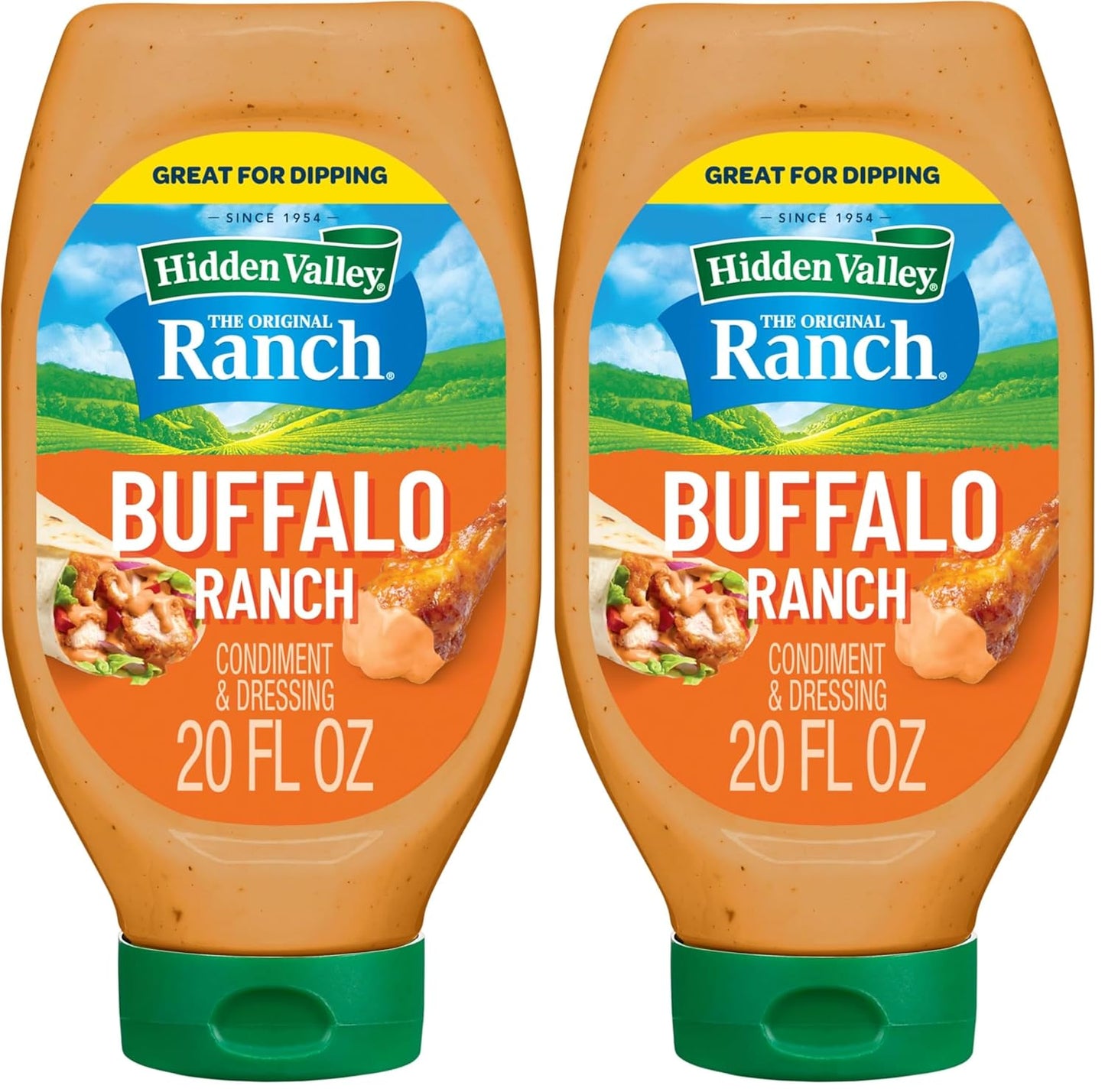 Hidden Valley Buffalo Ranch Condiment and Dressing, Easy Squeeze Bottle, 20 Fluid Ounces (Package May Vary)