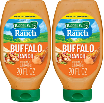 Hidden Valley Buffalo Ranch Condiment and Dressing, Easy Squeeze Bottle, 20 Fluid Ounces (Package May Vary)