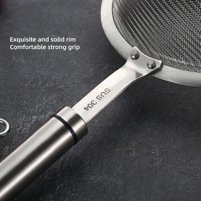 3.35inch 304 Stainless Steel Fine Mesh Strainers for Kitchen, Colander-Skimmer with Handle, Metal Sieve Sifters for Food, Rice, Oil, Noodles, Fruits, Vegetable, Tea Strainer
