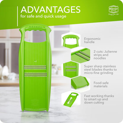 BORNER Roko PowerLine | Vegetable Grater Börner - Quality Made in Germany, Color:Orange