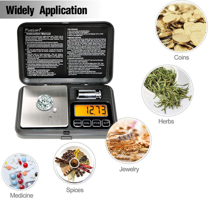Fuzion Digital Pocket Scale, 500g x 0.01g Gram Scale, Mini Scale 6 Units Jewelry Scale with LCD Display, Tare Function for Food, Jewelry, Coin, Coffee