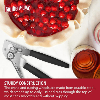 Swing-A-Way Easy-Crank Can Opener with Folding Crank Handle, Black, 3.50 x 4.50 x 10.50