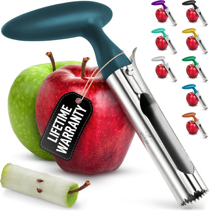 Zulay Kitchen Stainless Steel Pineapple Corer & Slicer – Heavy Duty Pineapple Cutter & Eye Removal Tool – Effortless Core Remover Tool with Sharp Reinforced Blade & Ergonomic Handle - Black