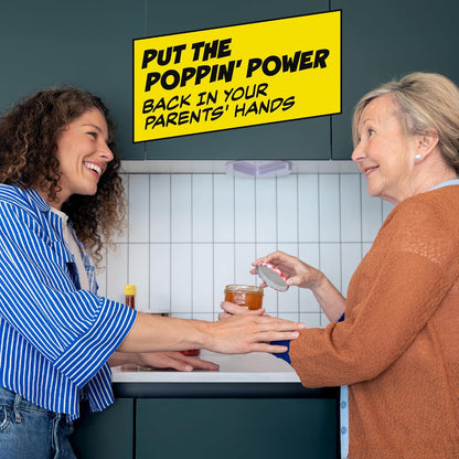 POPDATJAR Under Cabinet Jar Opener - Stainless Steel Lid Opener For Seniors With Arthritis & Weak Hands - Ideal for Any Size Lid - Easy, One-Handed Kitchen Gadgets & Elderly Must Haves