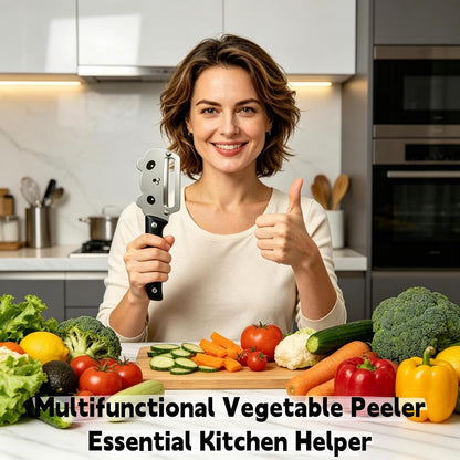 Maxjoy Multifunctional Vegetable Peeler, Zero Flex & Zero Snag, Stainless Steel with Wooden Handle, 2 in 1 Peeler with Bottle Opener for Potato Apple Carrot Fruit