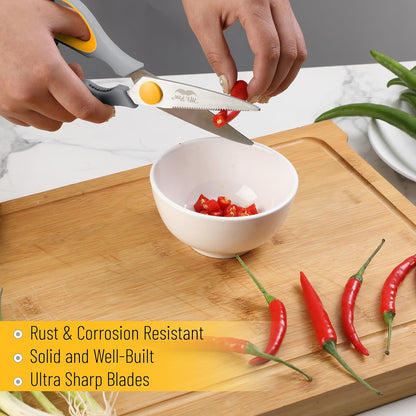 Mr. Pen- All Purpose Kitchen Shears with Protective Sheath, 8 Inch, Dishwasher Safe, Stainless Steel Food Scissors with Micro-Serrated Blades, Soft Grip Comfort Handle, Durable Utility Kitchen Shears