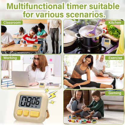 Weewooday 24 Pcs Digital Kitchen Timer Magnetic Timer Bulk On/Off Switch Minute Second Count up Countdown Loud Alarm for Exercise Cook Baking (Black,White)