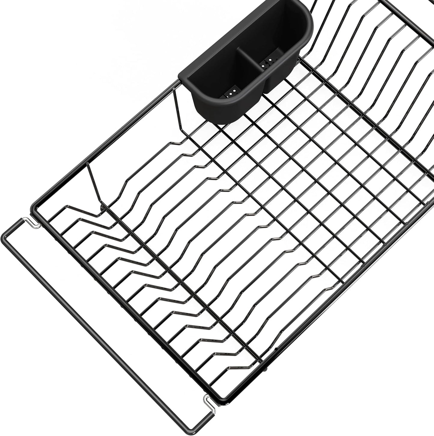 Simple Houseware Over Sink Counter Top Stainless Steel Dish Drainer Drying Rack, Chrome