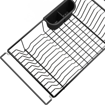 Simple Houseware Over Sink Counter Top Stainless Steel Dish Drainer Drying Rack, Chrome