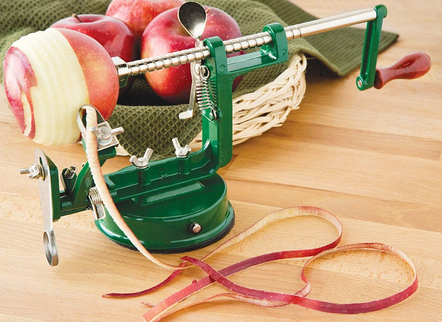 Fox Run Apple Peeling Machine with Suction Base, Corer and Slicer, Stainless Steel 10 x 5.25 x 6 inches