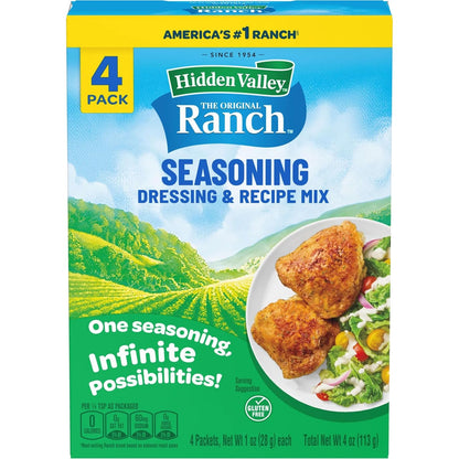Hidden Valley Original Ranch Seasoning, Dressing and Recipe Mix, 1 Ounce Each, 4 Count (Package May Vary)