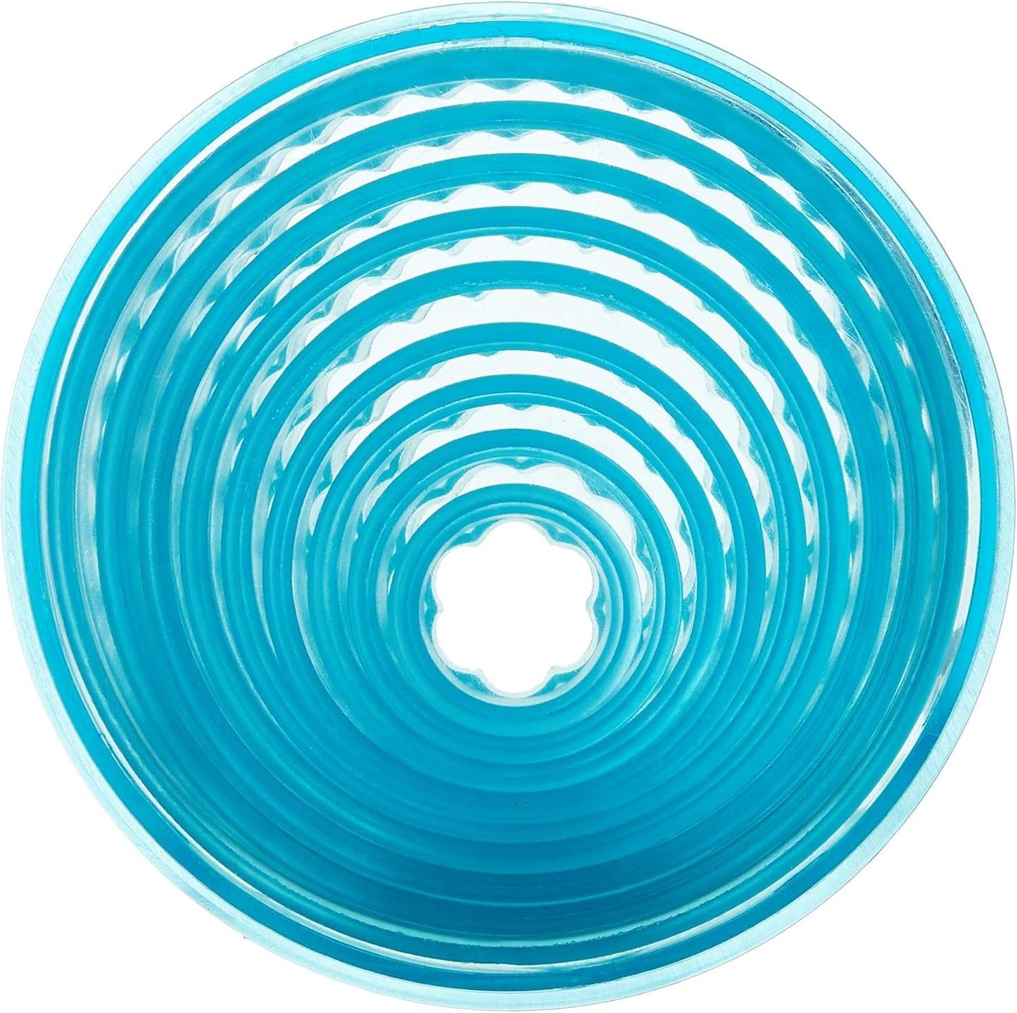 Ateco Plain Edge Round Cutter Set in Graduated Sizes, Durable, Food-Safe Plastic, 9 Pc Set, Blue