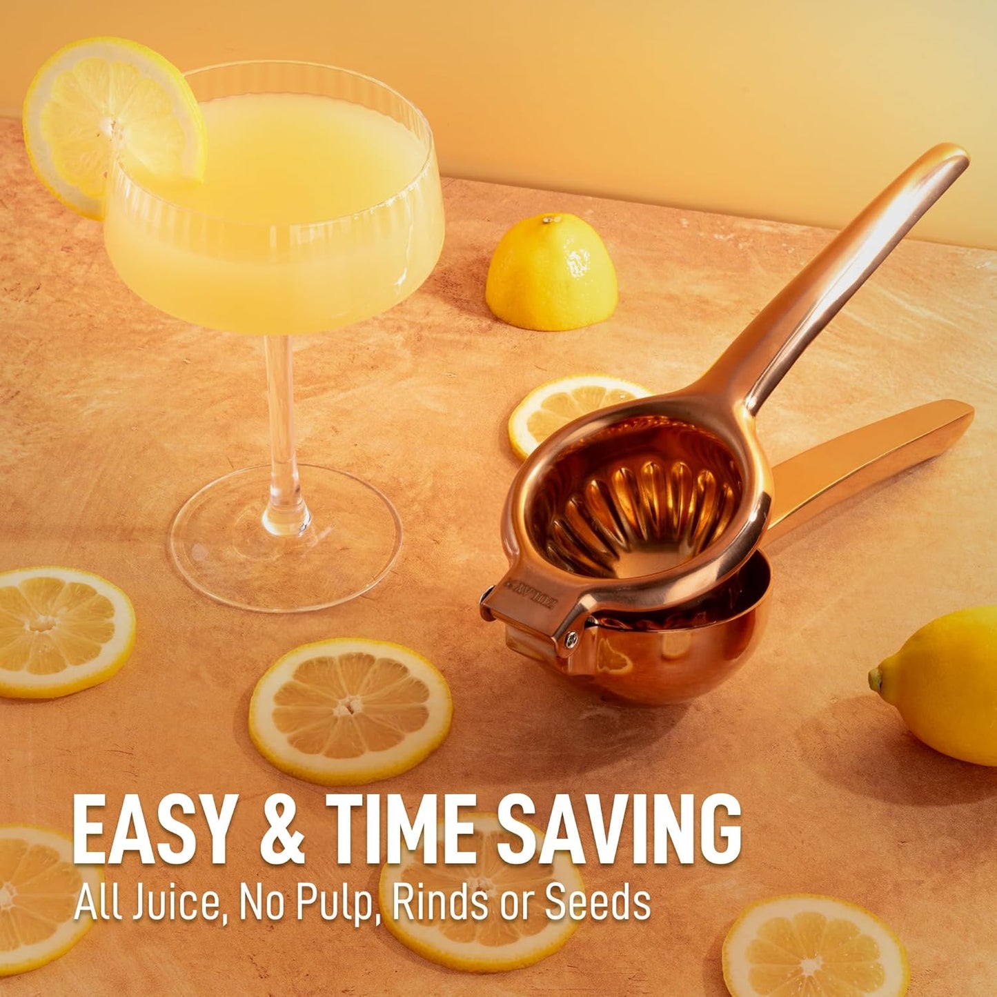 Lemon Squeezer Stainless Steel with Premium Quality Heavy Duty Solid Metal Squeezer Bowl - Large Manual Citrus Press Juicer and Lime Squeezer Stainless Steel - by Zulay Kitchen