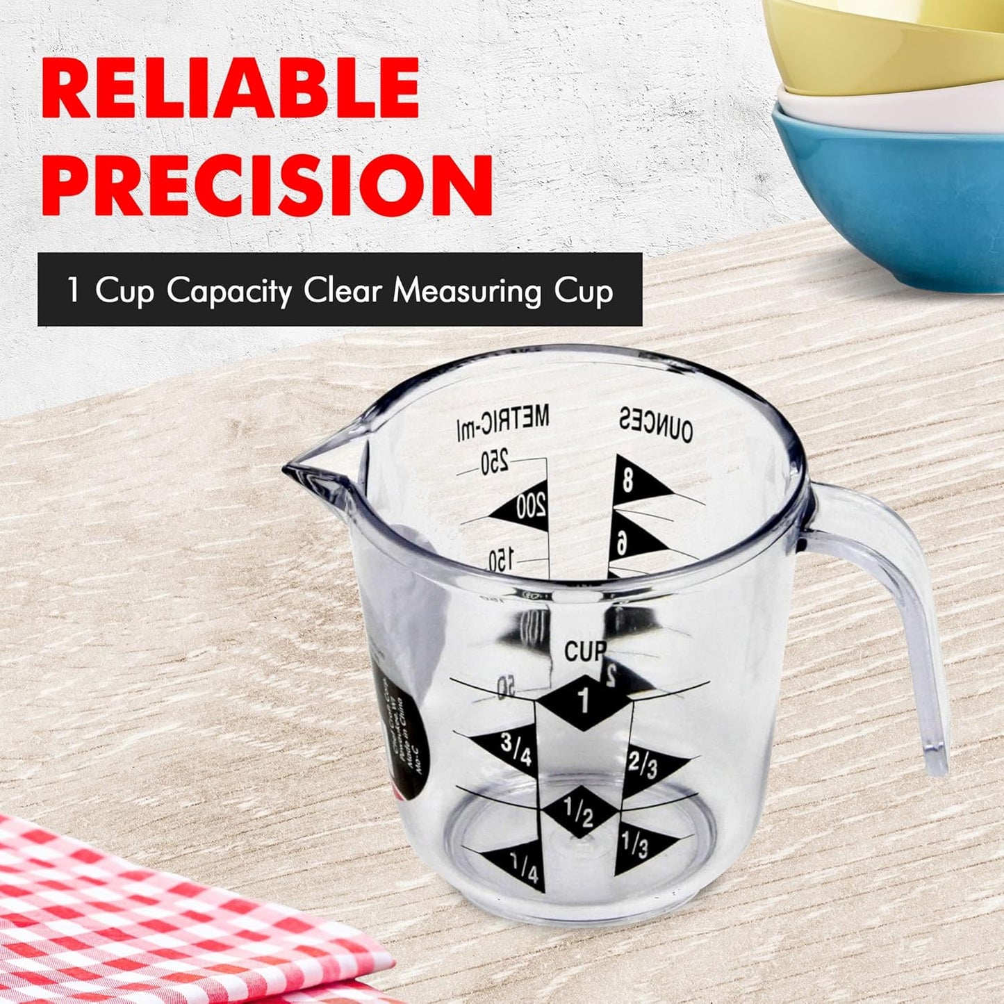 Chef Craft Select Plastic Measuring Cup, 2 Cup, Clear
