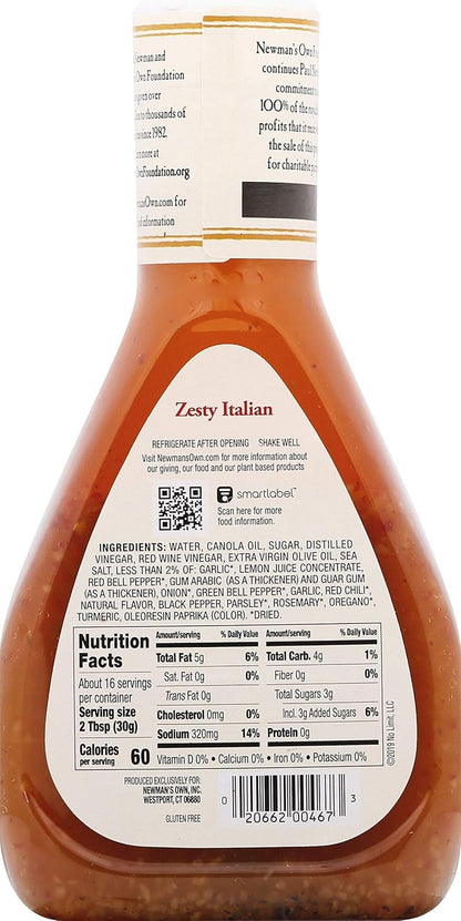 Newman's Own Salad Dressing, Caesar, 16-Ounce Bottles (Pack of 6)
