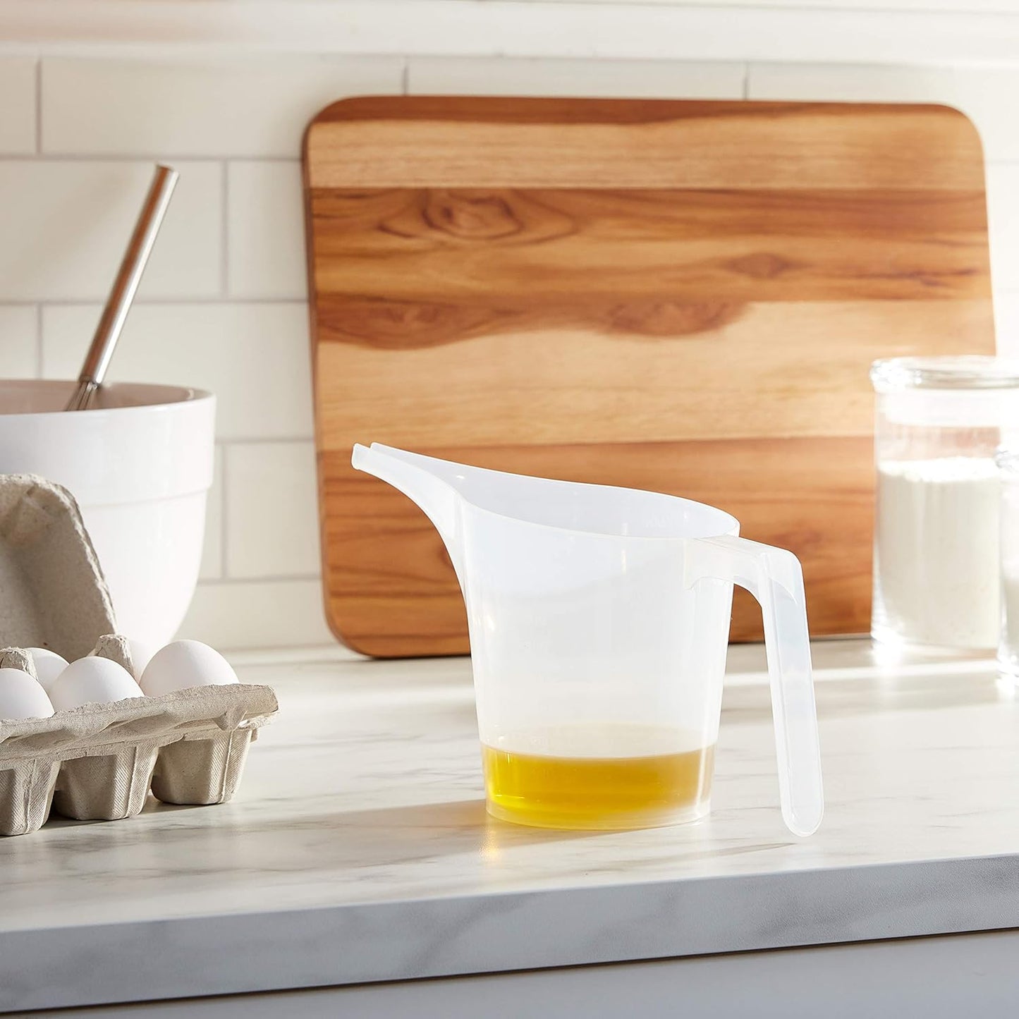 Fox Run Easy Pour Measuring Cup with Funnel Spout, 3.5, Clear Plastic