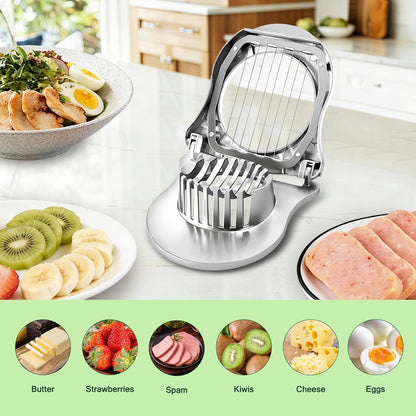3 in 1 Egg Slicer, Egg Cutter Egg dicer for Boiled Eggs -Stainless Steel Wire with 3 Slicing Styles