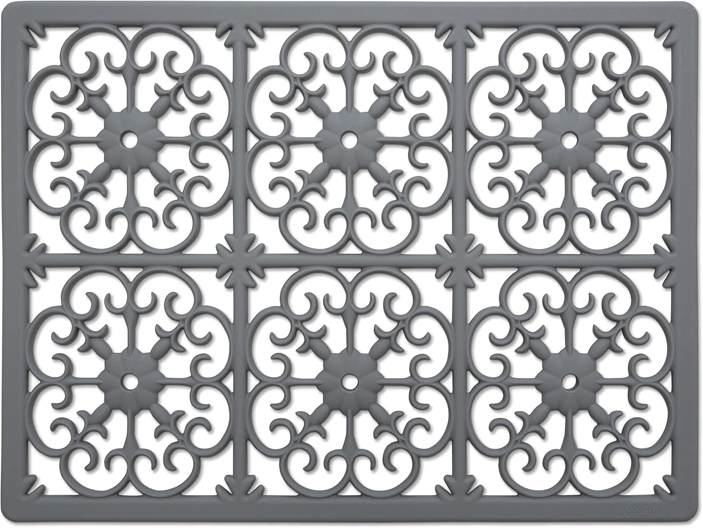 GASARÉ, Extra Large, Thick, Silicone Trivet for Hot Dishes, Pots, and Pans, Heat Resistant Mat for Countertop, Hot Pad for Kitchen, Easy to Clean, 16 x 12 x 3/8 Inches, White