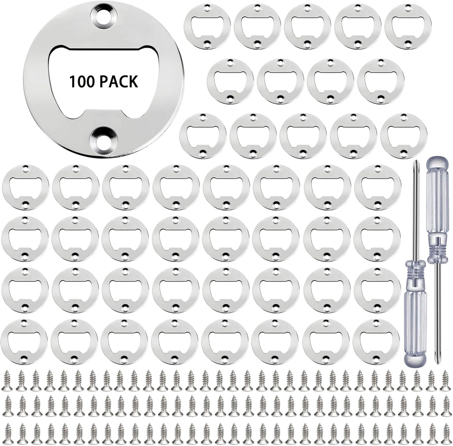 Bottle Opener Insert - 20 Sets Stainless Steel Inserts Kit with Screws Screwdriver for DIY Resin Mould Kit Hardware Parts Supply（black)