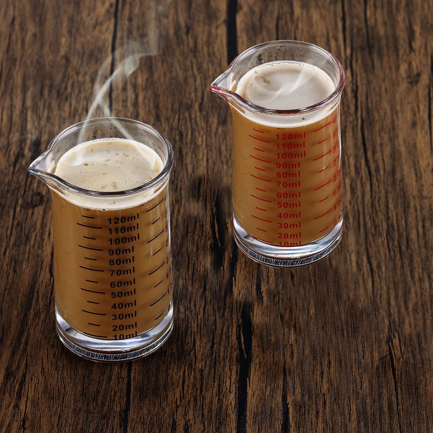Ackers 4 Oz Glass Measuring Cup,Borosilicate Shot Glass with V-Shaped Spout-Black Line