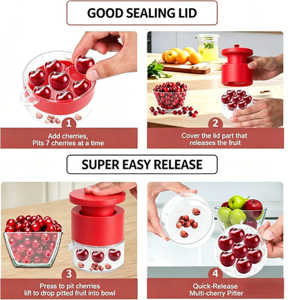 Cherry Pitter - Olive And Other Fruit Tools, Cherry Pitter With a Space-Saving Lock(BLACK)