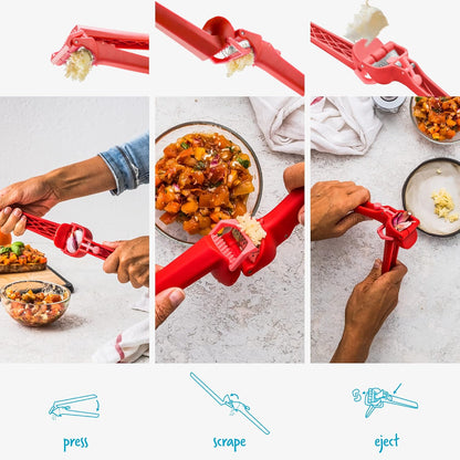 Dreamfarm Garject Lite 2-In-1 Garlic Peeler, Garlic Press & Mincer with Garlic Peel Ejector, Nylon - Red