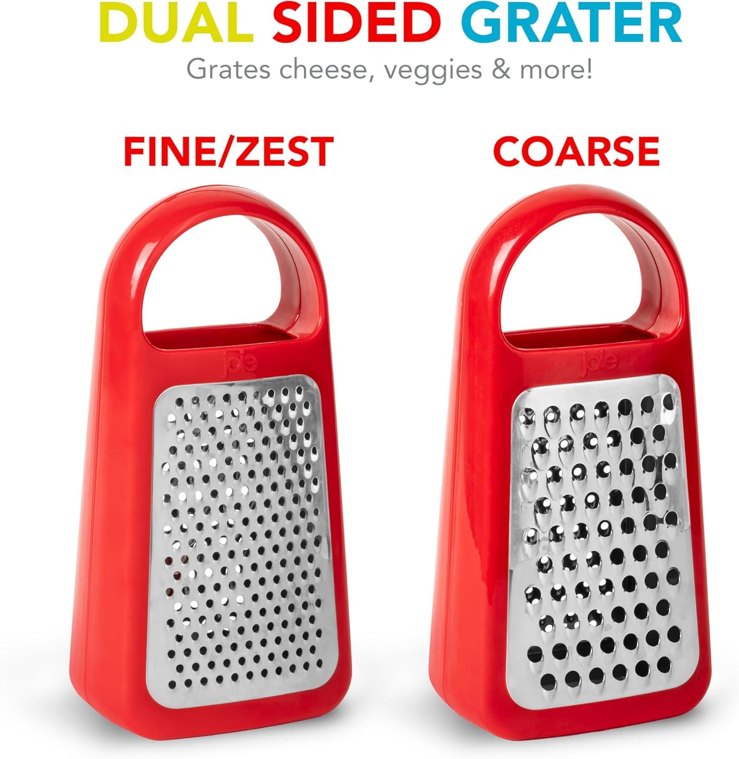 Joie Tower Grater, Double Sided, Stainless Steel, Dishwasher Safe, BPA Free, Kitchen Tool, 1 Count
