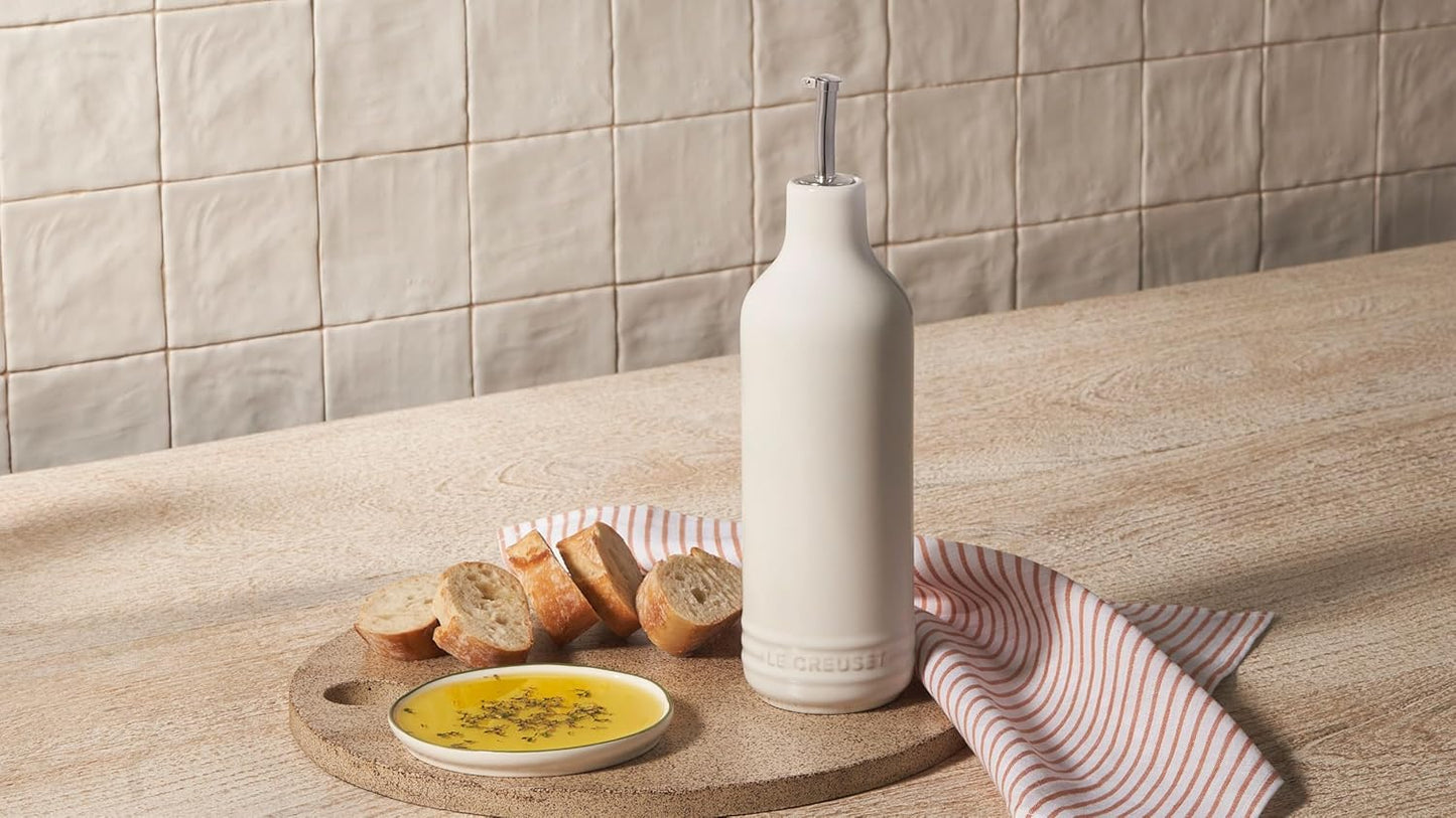 Le Creuest Stoneware Signature Oil Cruet, 20 oz., Artichaut