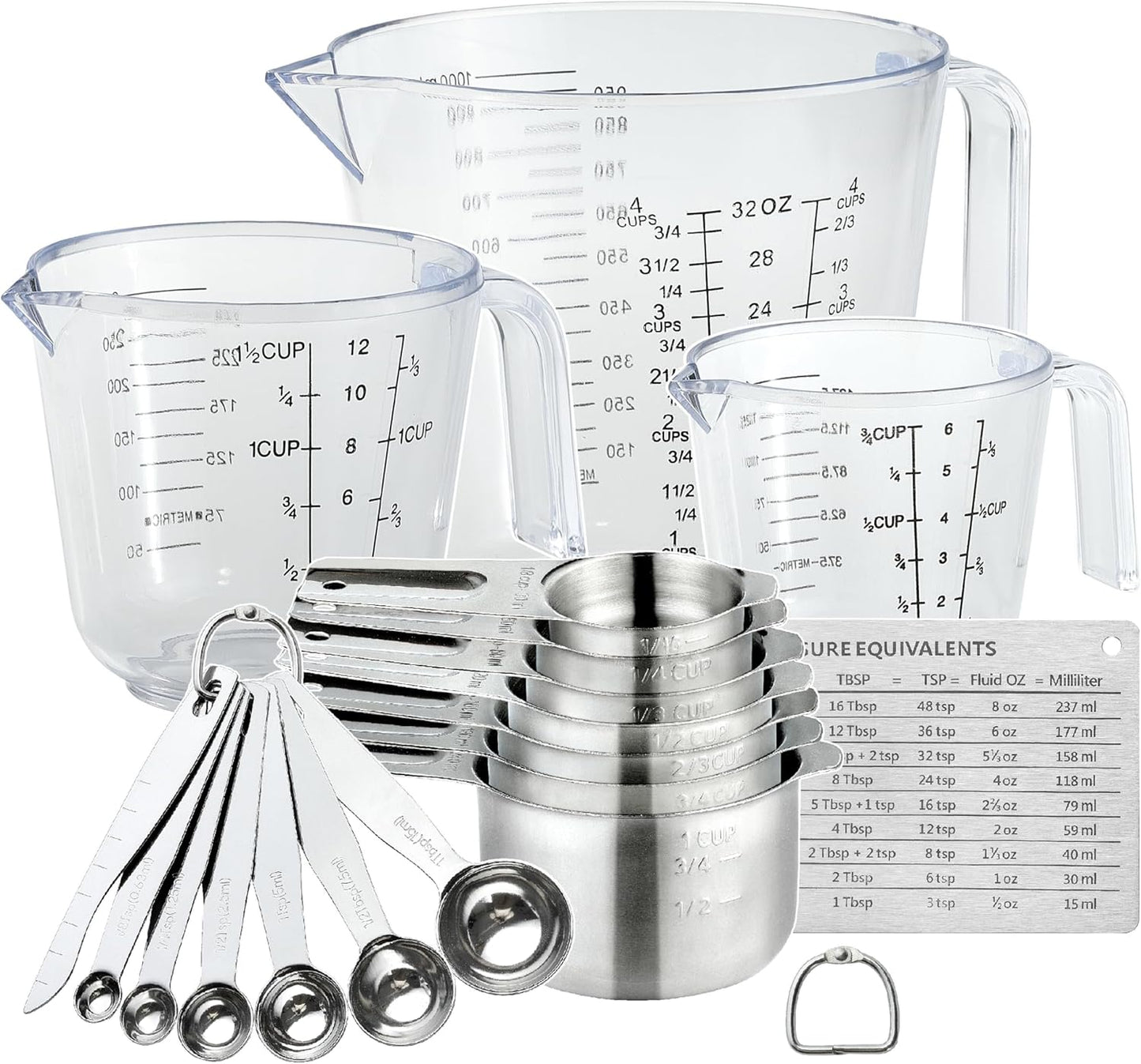 20PCS Measuring Cups and Spoons Set, Mituer Stainless Steel Nesting Kitchen Cooking Baking Measuring Set for Dry and Liquid Ingredients