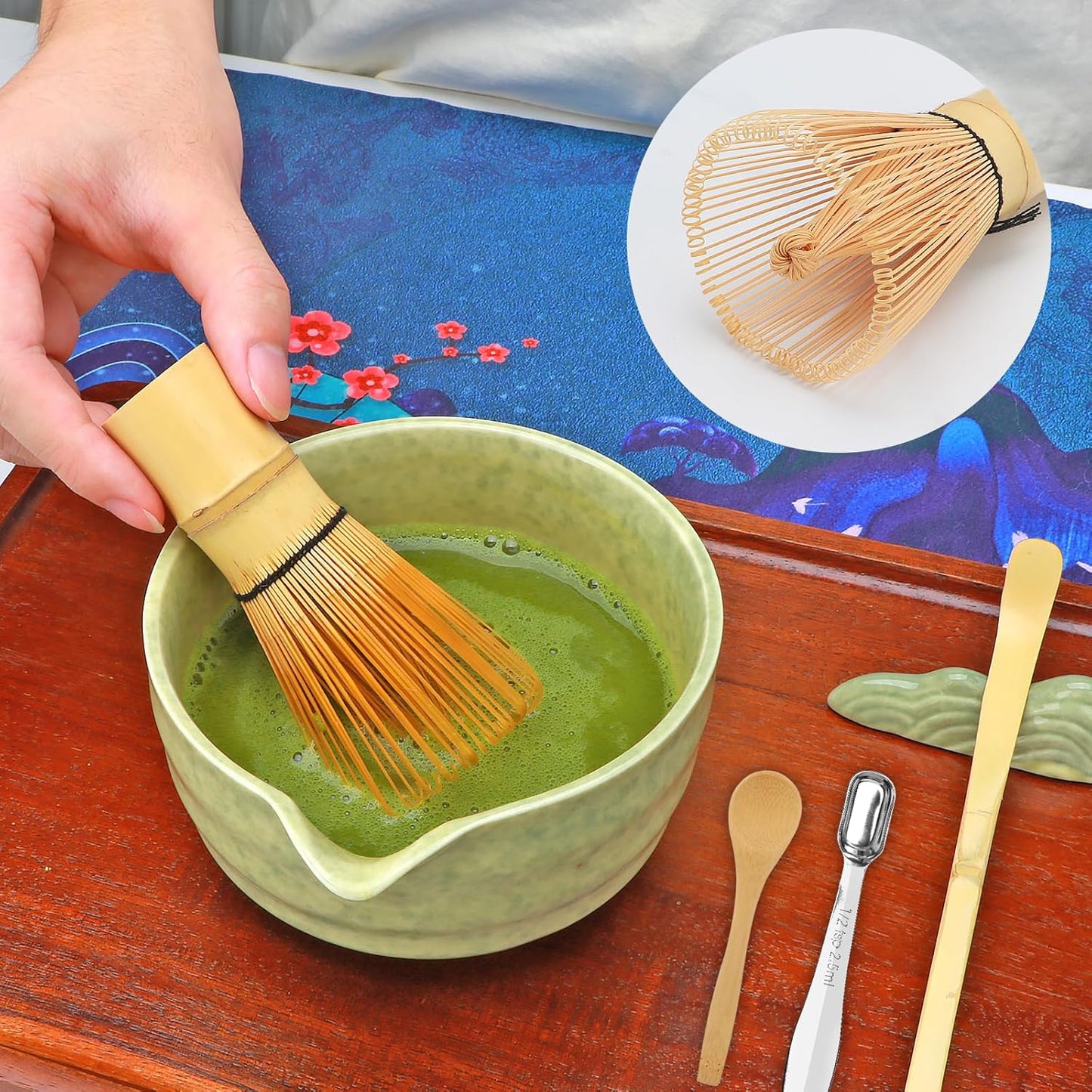 Maredash Matcha Whisk Set,Matcha Whisk,Matcha Set,Bamboo Whisk,Matcha Kit,Chasen Matcha Stirrer,Made from 100% Natural Bamboo,Durable and perfect for making matcha tea