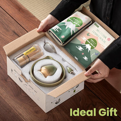 Clay&Fire Matcha Whisk Set, 9 pcs Ceramic Matcha Set, Gifts for Women,Matcha Bowl with Spout and Whisk, Matcha Kit for Matcha Lovers, Gift Mother's Day, Birthday, Anniversary