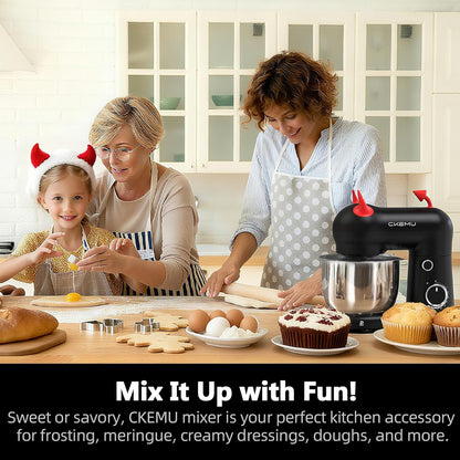 Stand Mixer, Compact & Space-Saving, Stainless Steel Bowl, Unique & Playful Design, Effcient 300W Motor, Dishwasher-Safe Attachments, SM-2549A (Black)