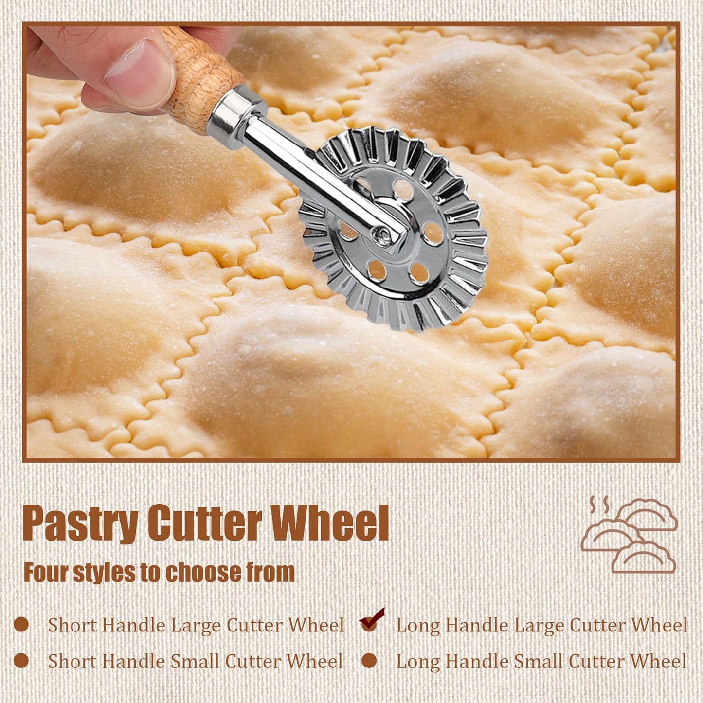 Pastry Cutter Double Wheel - Exquisite Wooden Handle, Perfect for Pasta, Pizza, Ravioli, Cookie -Cheese Slicers Enhance Your Culinary Artistry