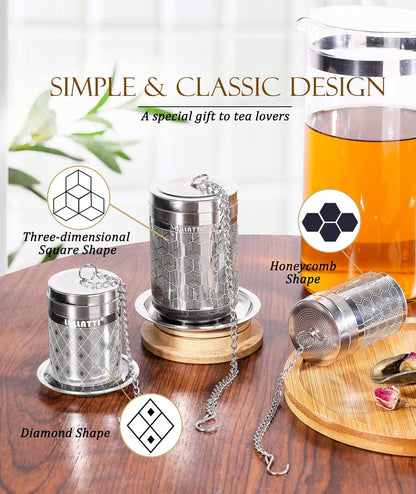 Large Tea Infuser for Loose Tea(2 Pack), 304 Stainless Steel Tea Ball Strainer, Extra Fine Mesh Tea Steeper for Brewing All Kind of Tea, Fits for Most Teapot, Cups or Mugs