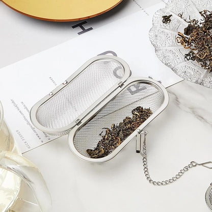 Hoolerry 3 Pcs Tea Ball Infusers Loose Leaf Tea Strainers Steeper Stainless Steel Mesh Floating Oval Filters 4.25 x 1.75 Inch for Kitchen and Home