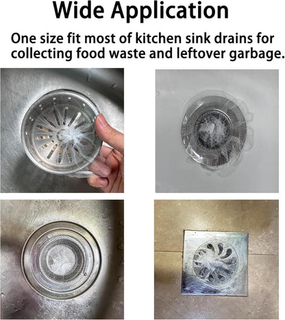 Kitchen Sink Drain Strainer Net Bag, 200 PCS Disposable Mesh Sink Strainer Filter Bag for Collecting Kitchen Drains Food Waste Leftover Garbage