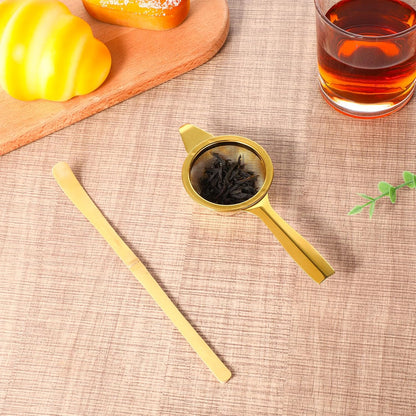 2.2" Mini Tea Sifter, 30 Fine Mesh Strainer Stainless Steel Small Sifters Loose Leaf Matcha Sifter with Handle and Base for Loose Tea Coffee Cocktail