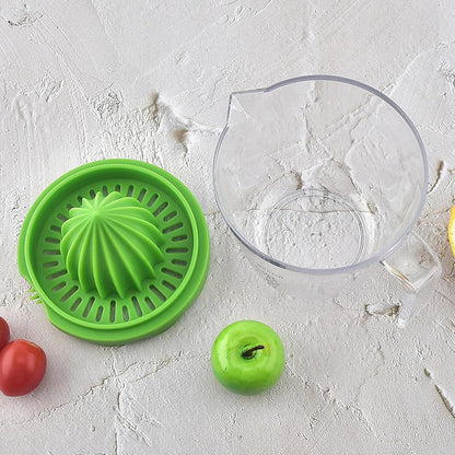 Citrus Orange Juicer, Lemon Manual Hand Squeezer Lime Press Anti-Slip Lid Rotation Reamer with Strainer and Container…