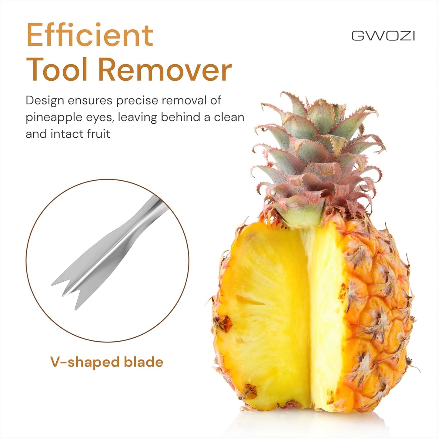Fruit Tweezers & Pineapple Eye Remover Tool - Stainless Steel Pineapple Eye Remover with V Shape Set of 4 Pcs - Fruit Remover Kitchen Tweezers and Pineapple Seed Remover