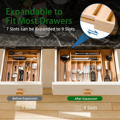 Simple Trending Silverware Drawer Organizer, 8 Pack Utensil Organizer for Kitchen Drawers, Metal Storage for Spoons Forks Knives (12.2 * 3.2 * 2.1 Inches, Black)